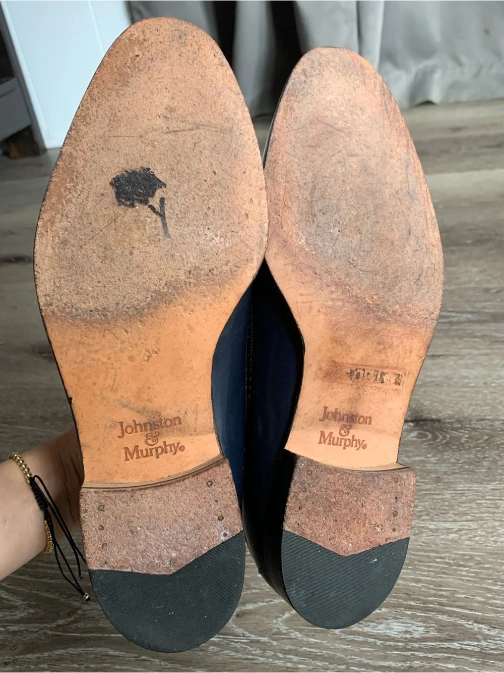 Johnston & Murphy Navy and White Tassel Wingtip Loafers
